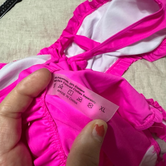 Pink Ruffled Bikini Set NWOT - Picture 6 of 7